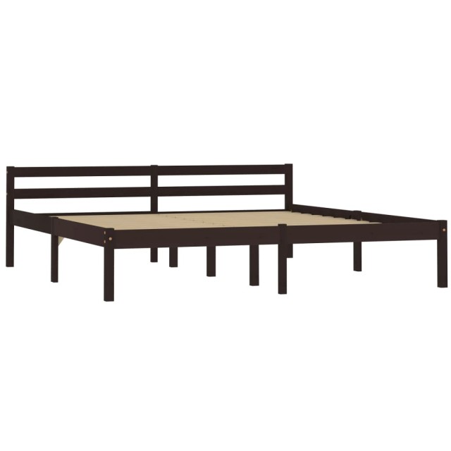 Cadre de lit sans matelas marron foncé pin massif 180x200 cm