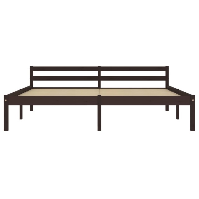 Cadre de lit sans matelas marron foncé pin massif 180x200 cm