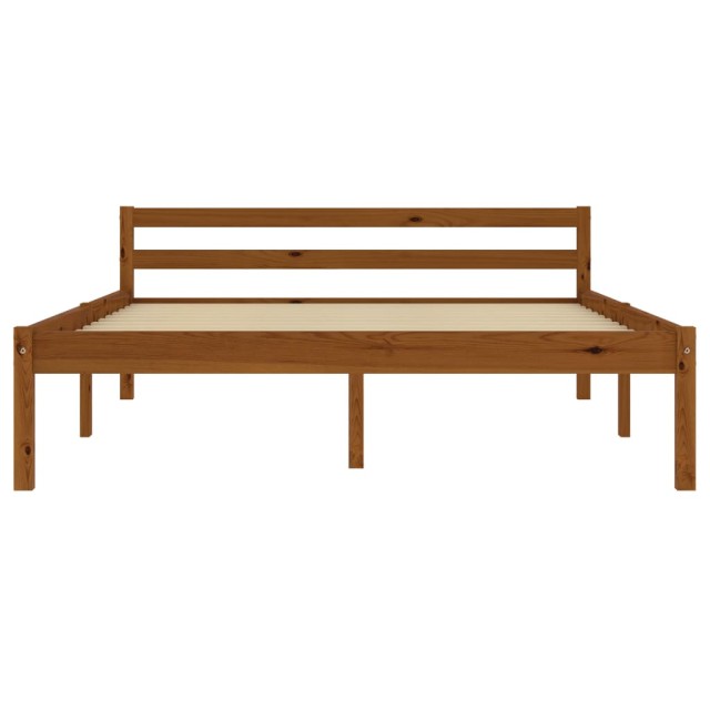 Cadre de lit sans matelas marron miel pin massif 120x200 cm