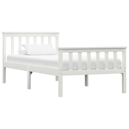 Cadre de lit sans matelas blanc bois de pin massif 100x200 cm