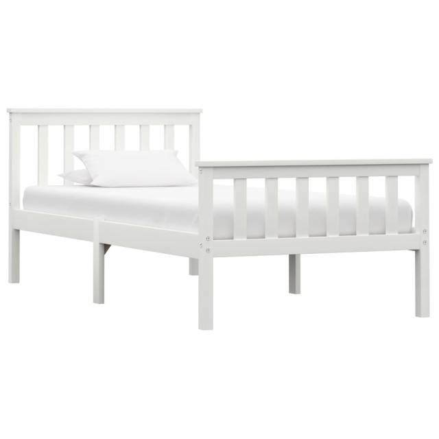 Cadre de lit sans matelas blanc bois de pin massif 100x200 cm