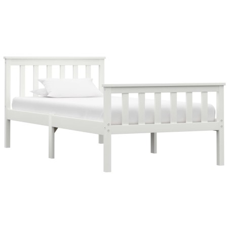 Cadre de lit sans matelas blanc bois de pin massif 100x200 cm
