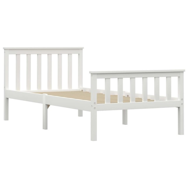 Cadre de lit sans matelas blanc bois de pin massif 100x200 cm