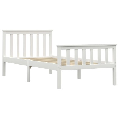 Cadre de lit sans matelas blanc bois de pin massif 100x200 cm