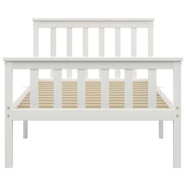 Cadre de lit sans matelas blanc bois de pin massif 100x200 cm