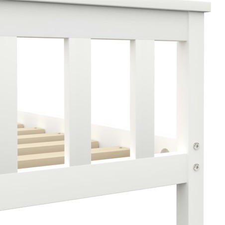Cadre de lit sans matelas blanc bois de pin massif 100x200 cm