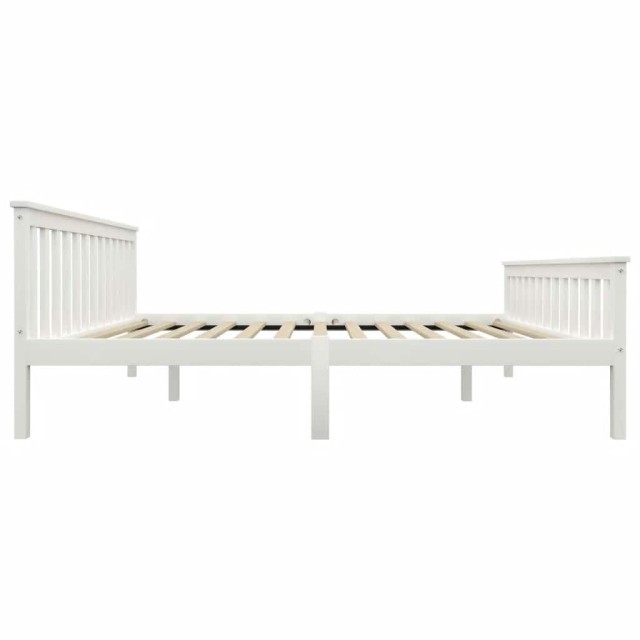 Cadre de lit sans matelas blanc bois de pin massif 160x200 cm