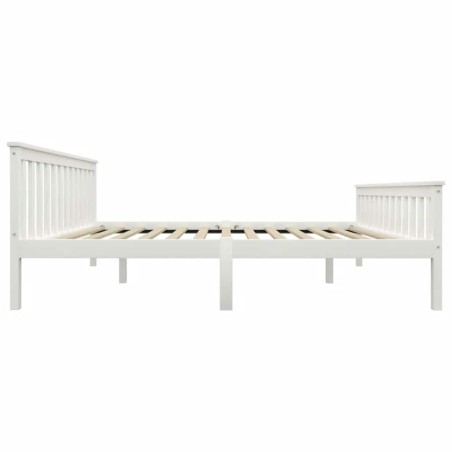 Cadre de lit sans matelas blanc bois de pin massif 160x200 cm