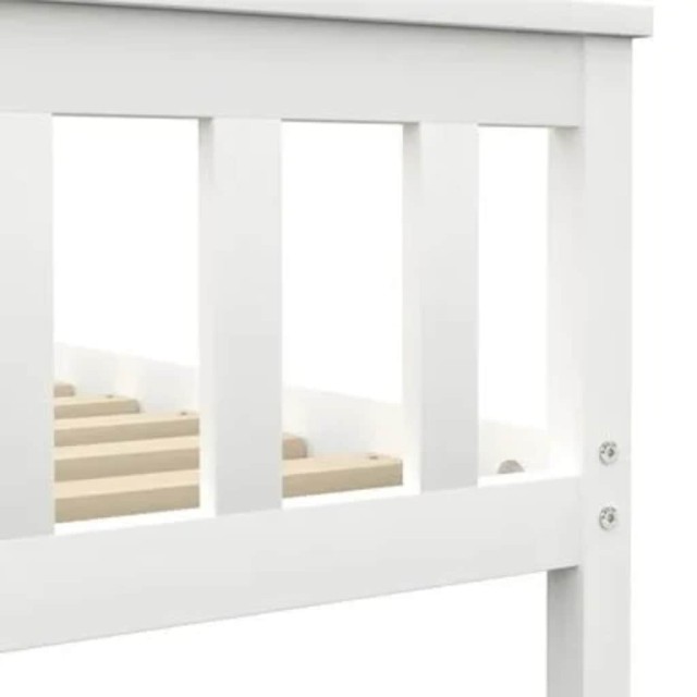 Cadre de lit sans matelas blanc bois de pin massif 160x200 cm