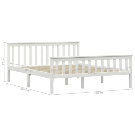 Cadre de lit sans matelas blanc bois de pin massif 160x200 cm