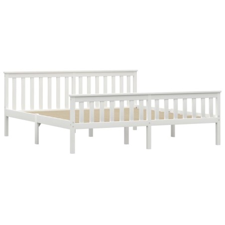Cadre de lit sans matelas blanc bois massif de pin 180x200 cm