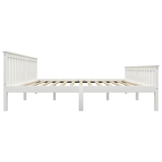 Cadre de lit sans matelas blanc bois massif de pin 180x200 cm