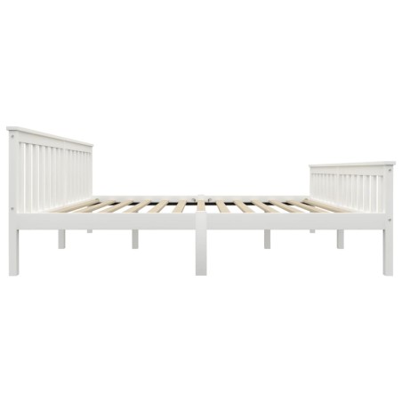 Cadre de lit sans matelas blanc bois massif de pin 180x200 cm
