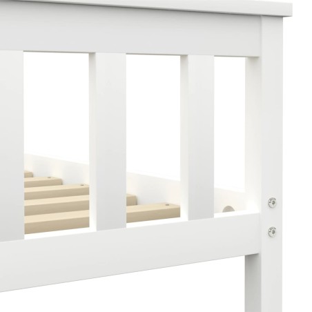Cadre de lit sans matelas blanc bois massif de pin 180x200 cm