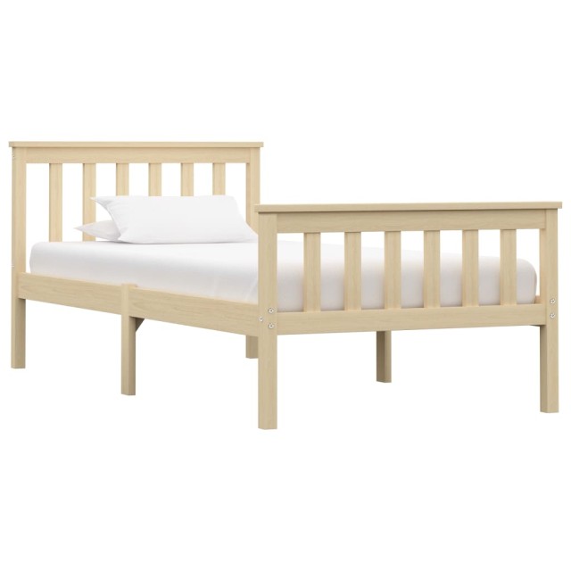 Cadre de lit sans matelas naturel bois massif de pin 100x200 cm