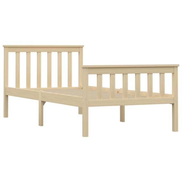 Cadre de lit sans matelas naturel bois massif de pin 100x200 cm