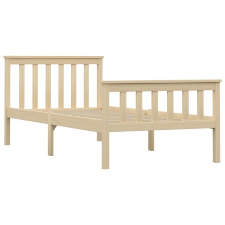 Cadre de lit sans matelas naturel bois massif de pin 100x200 cm