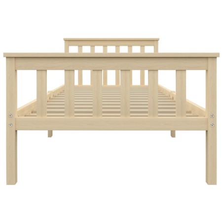 Cadre de lit sans matelas naturel bois massif de pin 100x200 cm