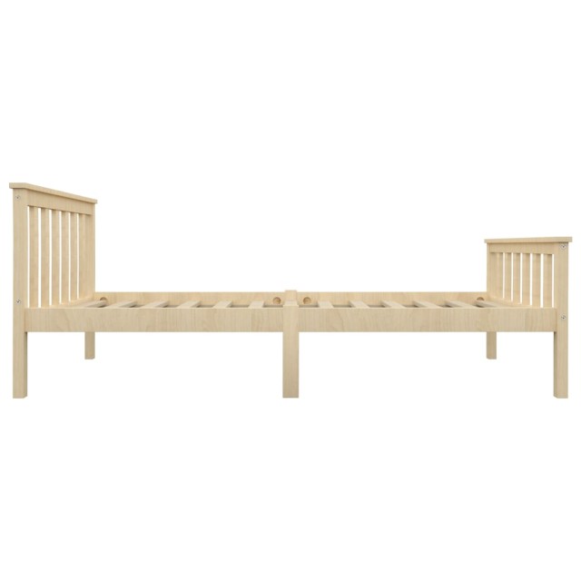 Cadre de lit sans matelas naturel bois massif de pin 100x200 cm