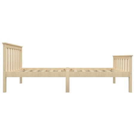 Cadre de lit sans matelas naturel bois massif de pin 100x200 cm