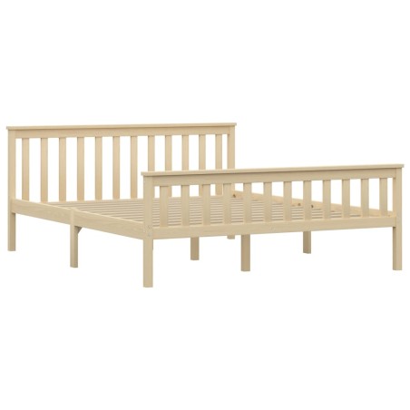 Cadre de lit sans matelas naturel bois massif de pin 160x200 cm