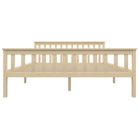 Cadre de lit sans matelas naturel bois massif de pin 160x200 cm