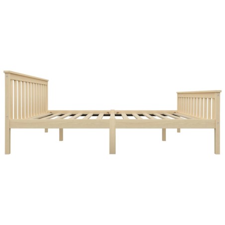 Cadre de lit sans matelas naturel bois massif de pin 160x200 cm