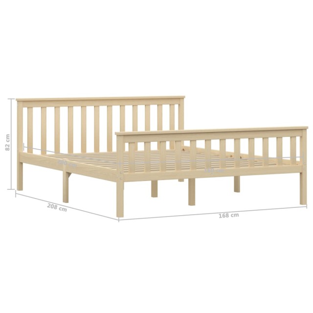 Cadre de lit sans matelas naturel bois massif de pin 160x200 cm