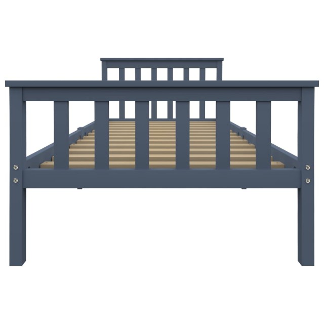 Cadre de lit sans matelas gris bois massif de pin 100x200 cm