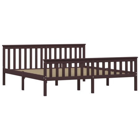 Cadre de lit sans matelas marron foncé pin massif 180x200 cm
