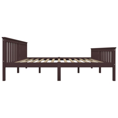 Cadre de lit sans matelas marron foncé pin massif 180x200 cm