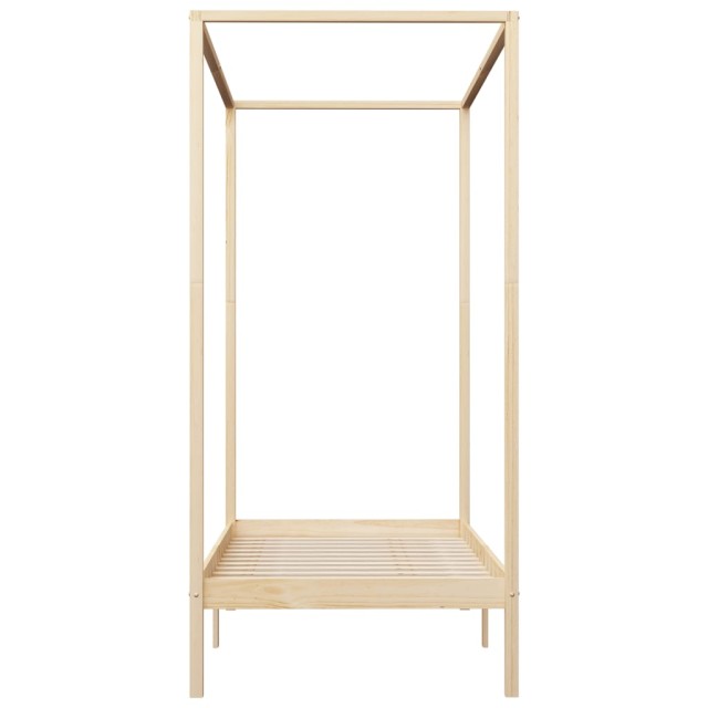 Cadre de lit à baldaquin sans matelas bois massif 100x200 cm