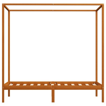 Cadre de lit à baldaquin sans matelas bois massif 90x200 cm