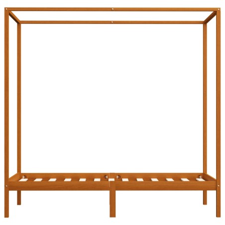 Cadre de lit à baldaquin sans matelas bois massif 100x200 cm