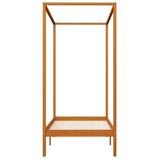 Cadre de lit à baldaquin sans matelas bois massif 100x200 cm