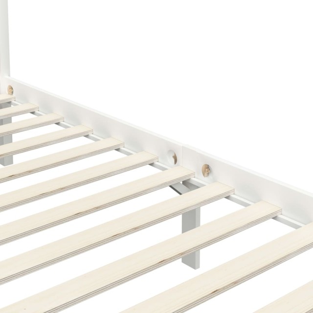 Cadre de lit à baldaquin sans matelas bois massif 90x200 cm