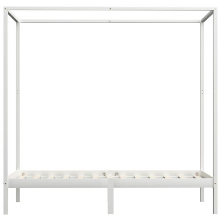 Cadre de lit à baldaquin sans matelas bois massif 100x200 cm