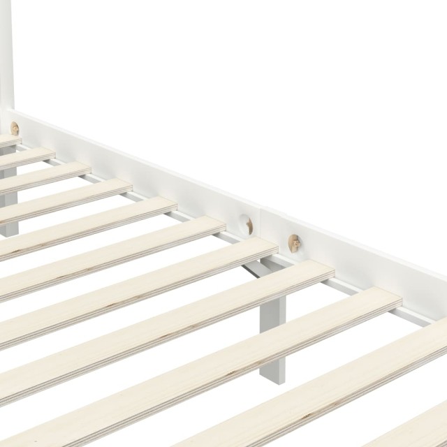 Cadre de lit à baldaquin sans matelas bois massif 100x200 cm