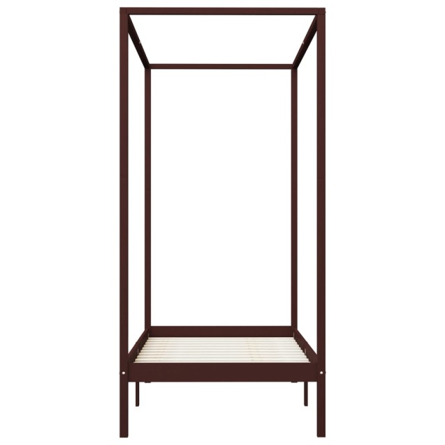 Cadre de lit à baldaquin sans matelas bois massif 90x200 cm