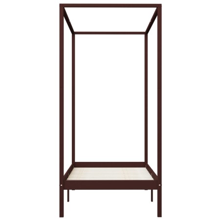 Cadre de lit à baldaquin sans matelas bois massif 100x200 cm