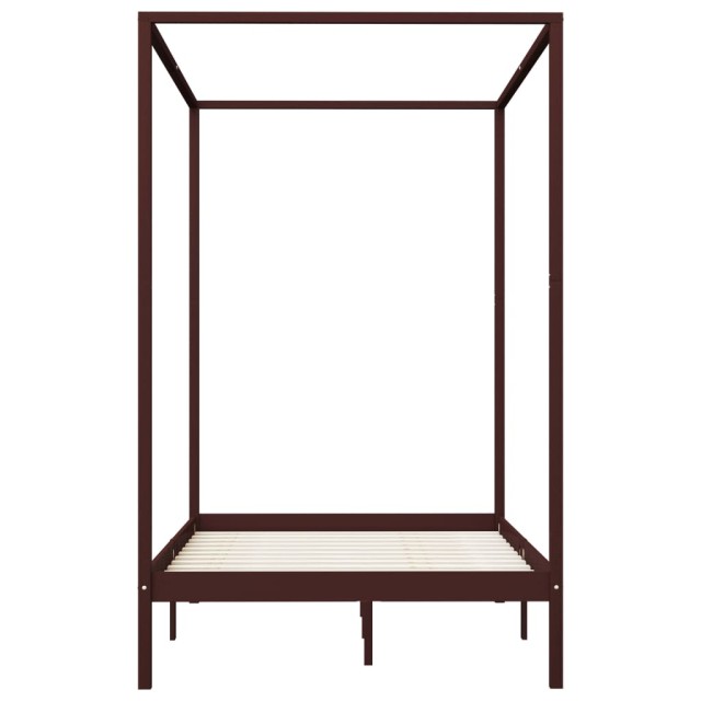 Cadre de lit à baldaquin sans matelas bois massif 120x200 cm