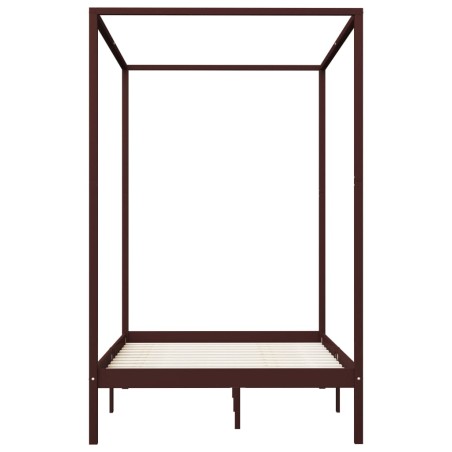 Cadre de lit à baldaquin sans matelas bois massif 120x200 cm