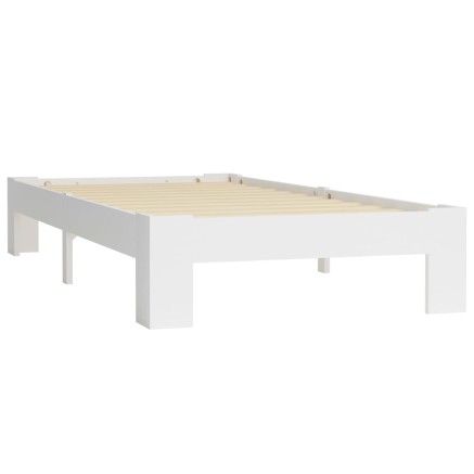 Cadre de lit sans matelas blanc bois de pin massif 90x200 cm 2