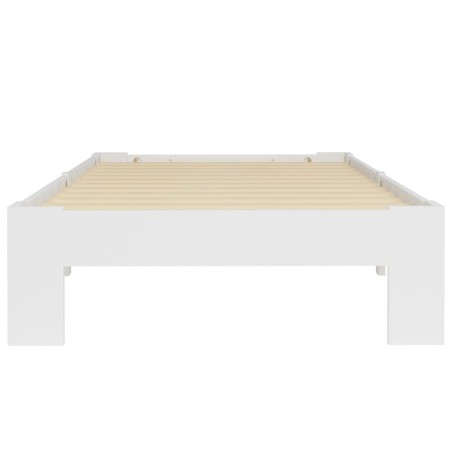 Cadre de lit sans matelas blanc bois de pin massif 90x200 cm