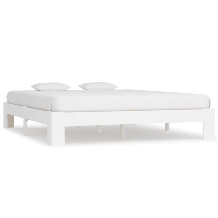 Cadre de lit sans matelas marron 160x200 cm bois pin massif