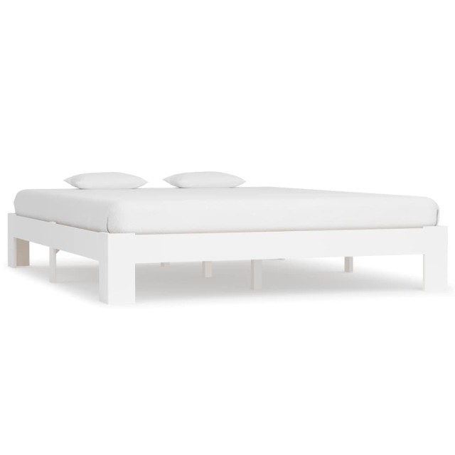 Cadre de lit sans matelas marron 160x200 cm bois pin massif