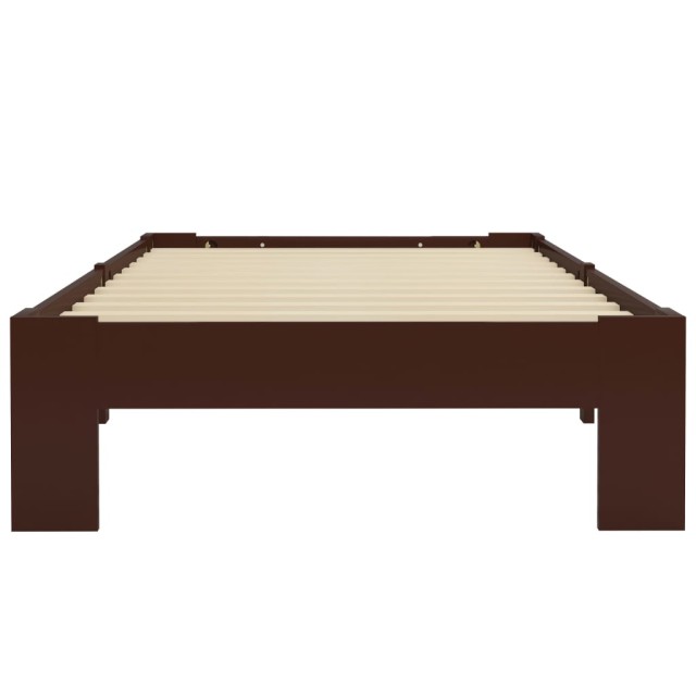 Cadre de lit sans matelas marron foncé pin massif 100x200 cm