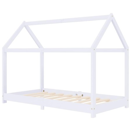 Cadre de lit d'enfant Blanc Bois de pin massif 70x140 cm