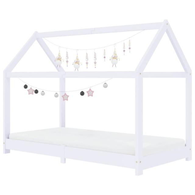 Cadre de lit d'enfant Blanc Bois de pin massif 70x140 cm
