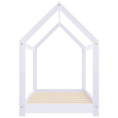 Cadre de lit d'enfant Blanc Bois de pin massif 70x140 cm